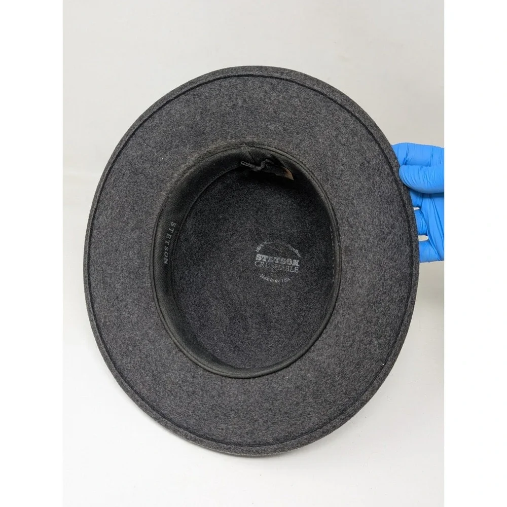 Stetson Explorer Wool Fedora Hat‎ Men's Size Large Crushable Water Repellent USA